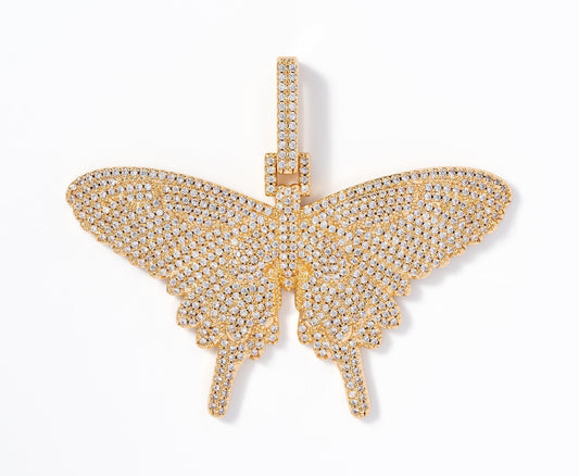 Iced Butterfly Pendant - Gold - Tyresse