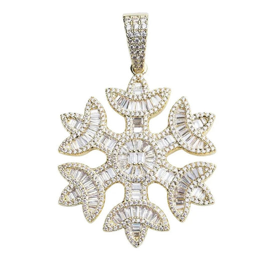 Iced Snowflake Pendant - Gold - Tyresse