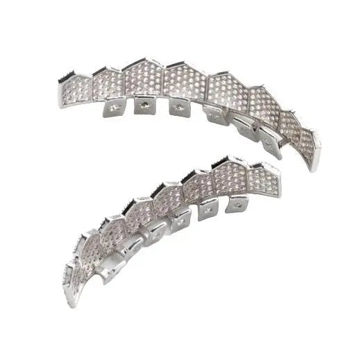 Pointed Iced Grillz - White Gold - Tyresse