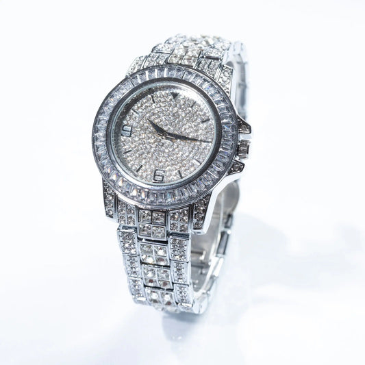 White Gold Baguette Diamond Watch Drip Store WorldWide