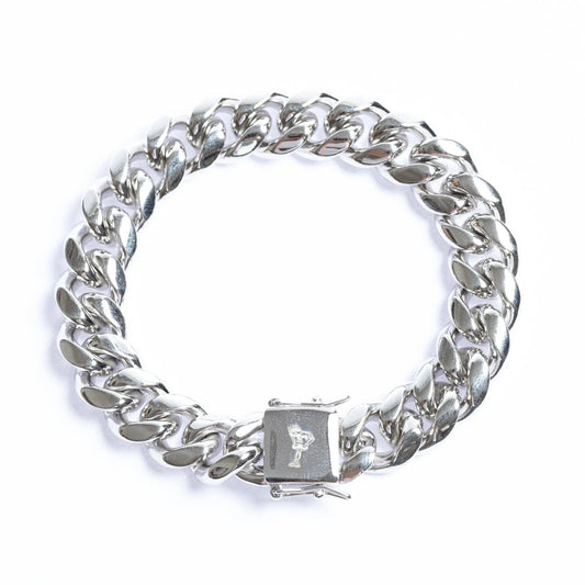  Tyresse 14MM MIAMI CUBAN BRACELET - WHITE GOLD