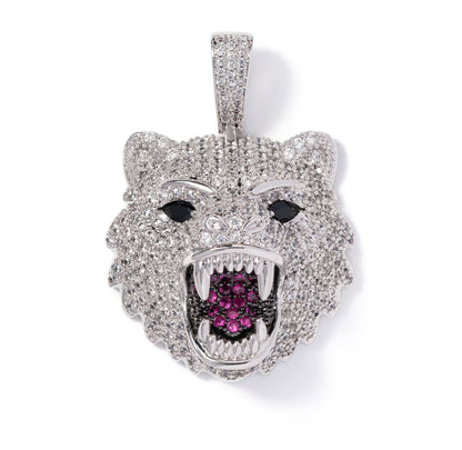 Grizzly Bear Pendant - White Gold - Tyresse