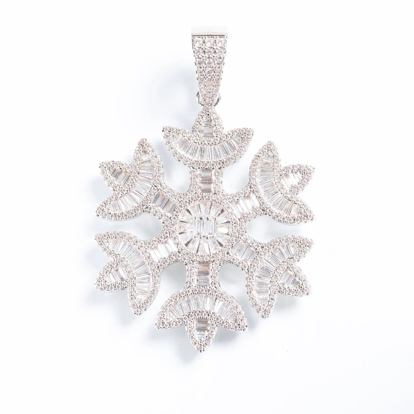  Tyresse Iced Snowflake Pendant - Silver