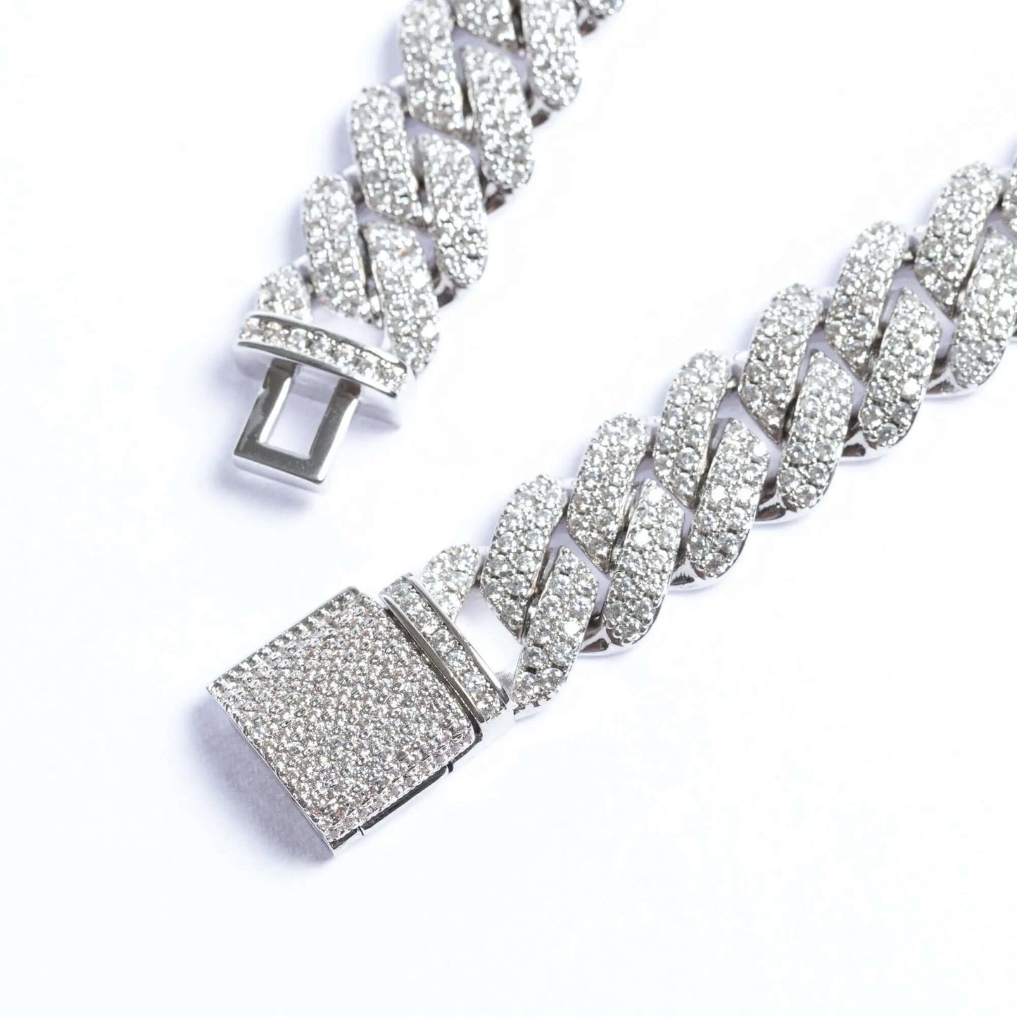  Tyresse 12mm Iced Prong Cuban Bracelet - Silver