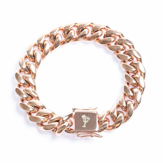  Tyresse 14MM MIAMI CUBAN BRACELET - ROSE GOLD