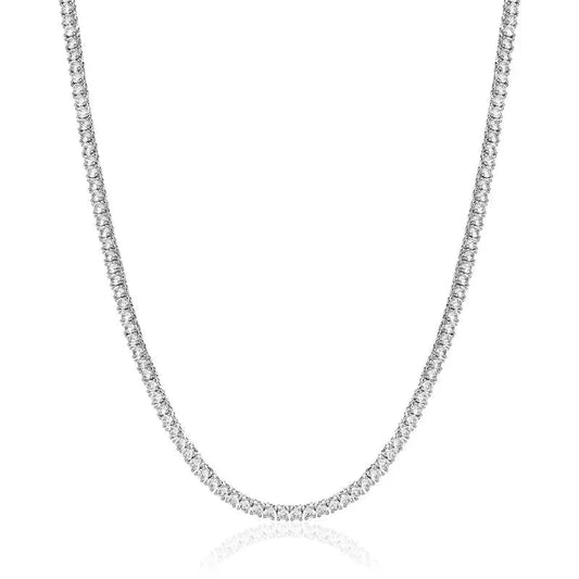  Tyresse 4mm Tennis Necklace - White Gold