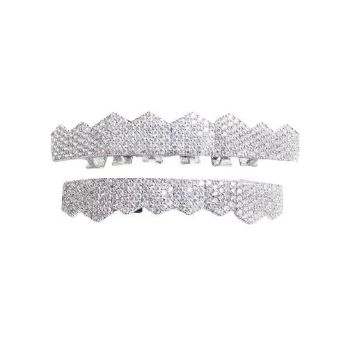 Pointed Iced Grillz - White Gold - Tyresse