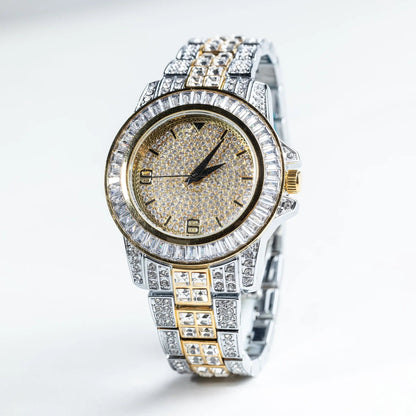 Gold Two Tone Baguette Diamond Watch Drip Store WorldWide